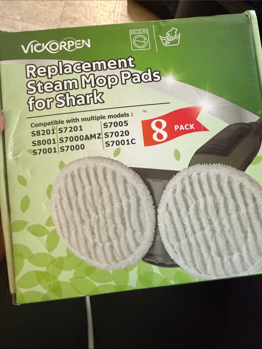 White Replacement Steam Mop Pads for Shark - 8 Pack